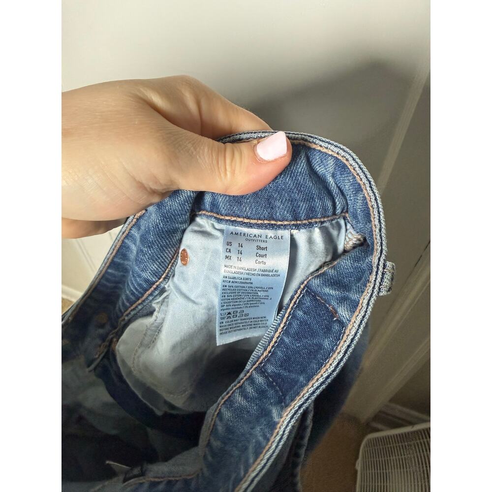 American Eagle Outfitters Baggy High Rise Flare Denim Jeans Women's 14 S NEW - Picture 9 of 11